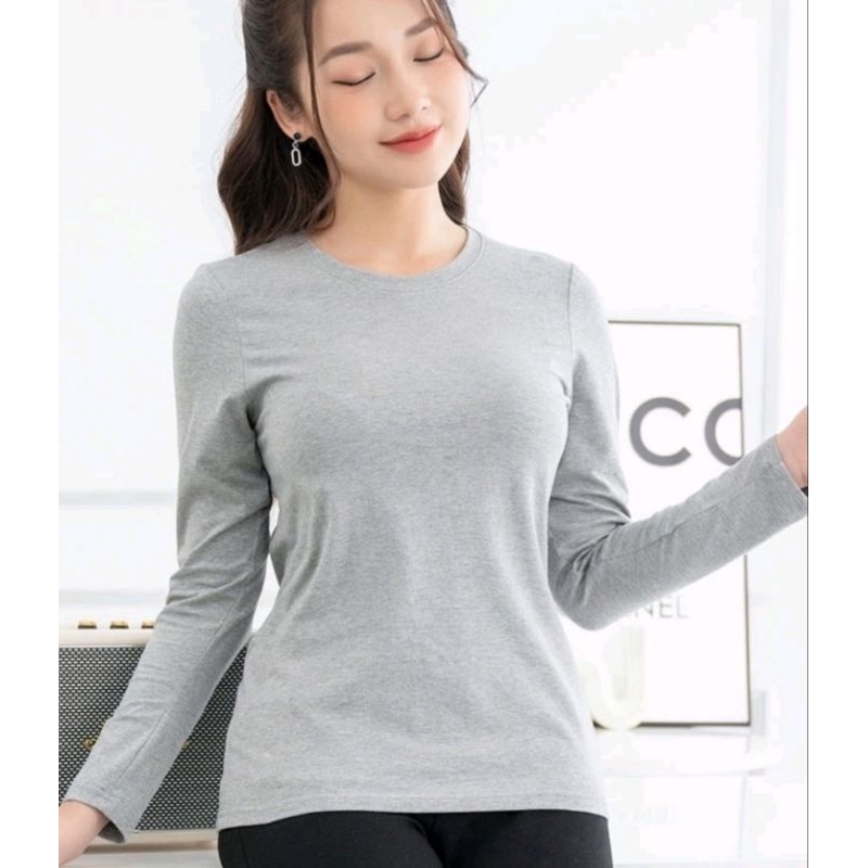 Áo thun trơn cổ tròn tây dài