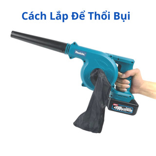Máy thổi bụi cầm tay dùng pin Makita, máy thổi hút bụi công suất lớn 680W, máy thổi bụi pin 10cell dung lượng khủng