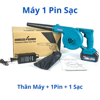 Máy thổi bụi cầm tay dùng pin Makita, máy thổi hút bụi công suất lớn 680W, máy thổi bụi pin 10cell dung lượng khủng