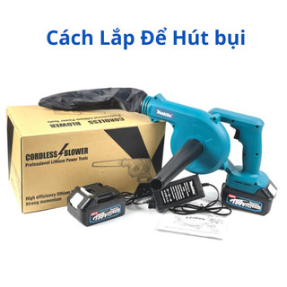 Máy thổi bụi cầm tay dùng pin Makita, máy thổi hút bụi công suất lớn 680W, máy thổi bụi pin 10cell dung lượng khủng