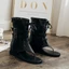 Giày sandal chiến binh nữ CAILOUYA xỏ ngón lưới đế độn 5cm basic sang trọng, giày boot nữ LAL14