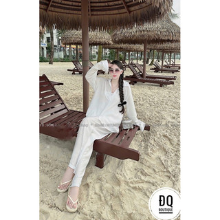 SET 3 MÓN ĐI BIỂN HOẶC ĐI CHƠI OKLA GỒM ÁO NGOÀI + ÁO QUÂY + QUẦN ỐNG XUÔNG KÈM ẢNH THẬT TRẢI SÀN