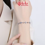 Lắc tay bạc nữ LiLi S999 đính đá CZ cao cấp hình cỏ 4 lá Jemma LILI_096645 — ảnh 5