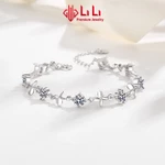 Lắc tay bạc nữ LiLi S999 đính đá CZ cao cấp hình cỏ 4 lá Jemma LILI_096645 — ảnh 4