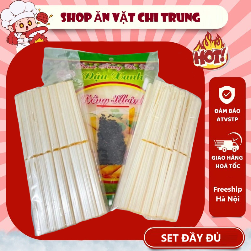 Set Bò Bía Ngọt Đầy Đủ (25-30c) bịch lá cuốn loại to, 6 thanh kẹo, vừng. Ngon Bổ Rẻ