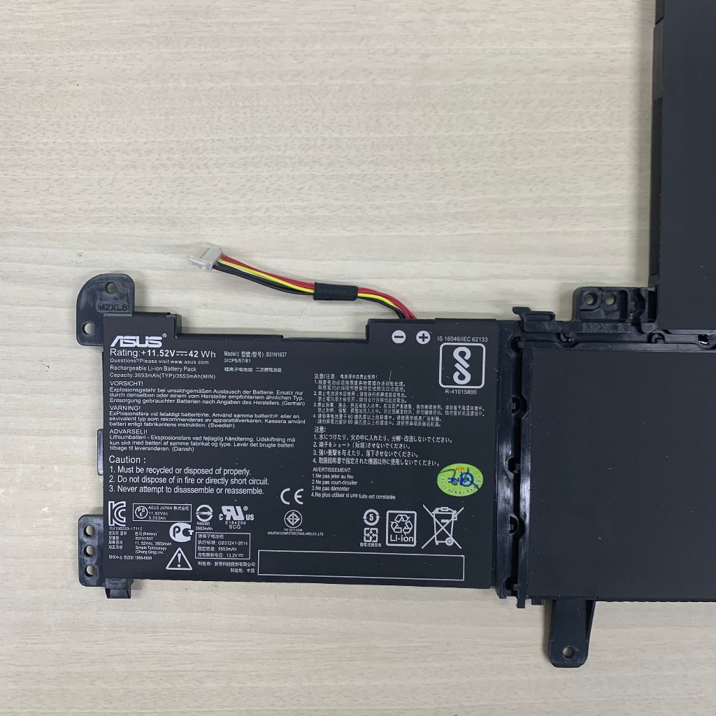 PIN ASUS S510U B31N1637 Cho Vivobook S15 A510 A510U S510 S510U X510 X510U, B31N1637
