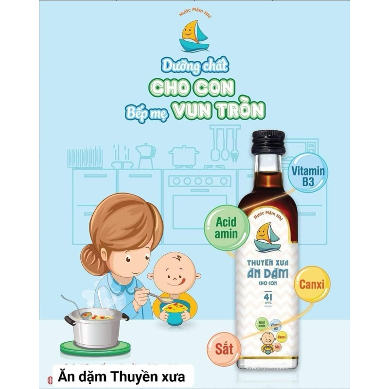 Dầu ăn dặm, nước mắm, nước tương ăn dặm Thuyền Xưa cho bé từ 6 tháng tuổi