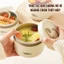 HỘP CƠM GIỮ NHIỆT 3 TẦNG INOX CAO CẤP - Lunch Box văn phòng, tặng túi giữ nhiệt, đũa thìa, dùng được lò vi sóng