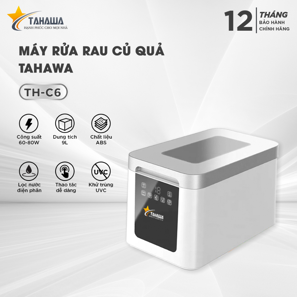 Máy rửa thực phẩm cao cấp Tahawa Nhật Bản COH15-C6B - Bảo Hành Chính Hãng 2 Năm