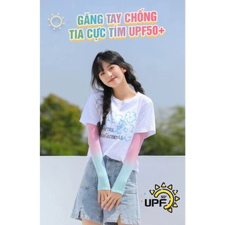 Ống tay chống nắng, bao tay chống tia UV, găng tay đi nắng phối màu Gradient thời trang chống UPF50+