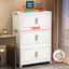 Tủ Quần Áo ENODA HOME, Tủ Trắng Gấp Gọn, Chăn Ga, Đồ Dùng Phòng Ngủ, Tủ Nhựa Có Bánh Xe, Màu Sắc Sang Trọng TUN047