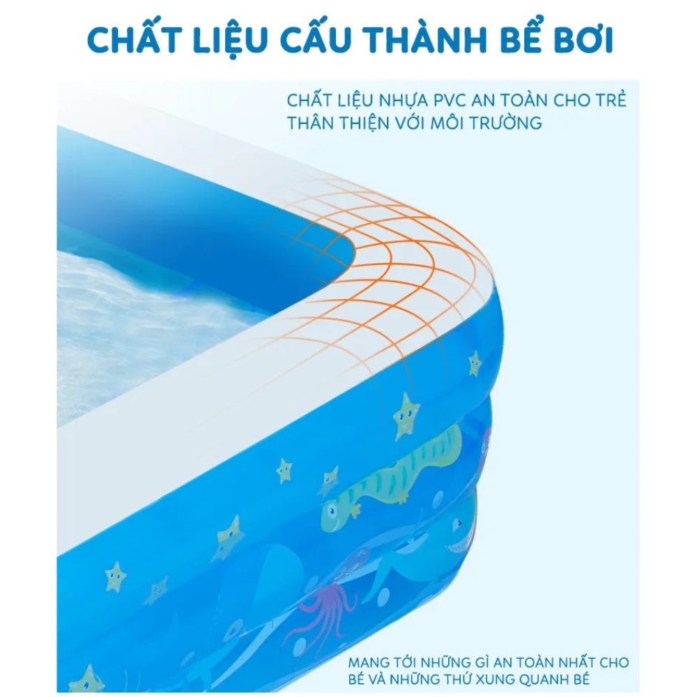 Bể Bơi, Phao Bơi Đa Dạng Kích Thước Cho Bé Thỏa Sức Bơi Lội Siêu Bền, Siêu Dày