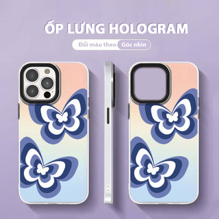 Ốp Lưng Iphone Mặt Nhám Đổi Màu Gradient Butterfly Dành Cho iP 6/7/8/plus/x/xr/xs/11/12/13/14/15/16/pro max - dm2007