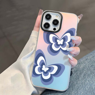 Ốp Lưng Iphone Mặt Nhám Đổi Màu Gradient Butterfly Dành Cho iP 6/7/8/plus/x/xr/xs/11/12/13/14/15/16/pro max - dm2007