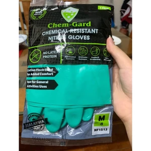 Găng tay cao su Nitrile Chem Gard dài 33cm, găng tay chống hóa chất