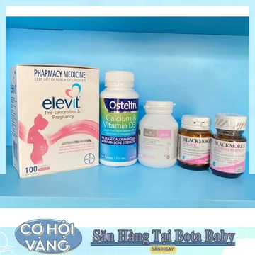 COMBO BẦU - ELEVIT bầu, CANXI bầu Ostelin, DHA bầu Bioisland, SẮT bầu chăm sóc sức khoẻ mẹ bầu