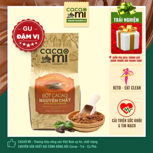 Bột cacao nguyên chất không đường CACAOMI Premium gu đậm ca cao socola chuẩn xuất khẩu 60g/250g/500g