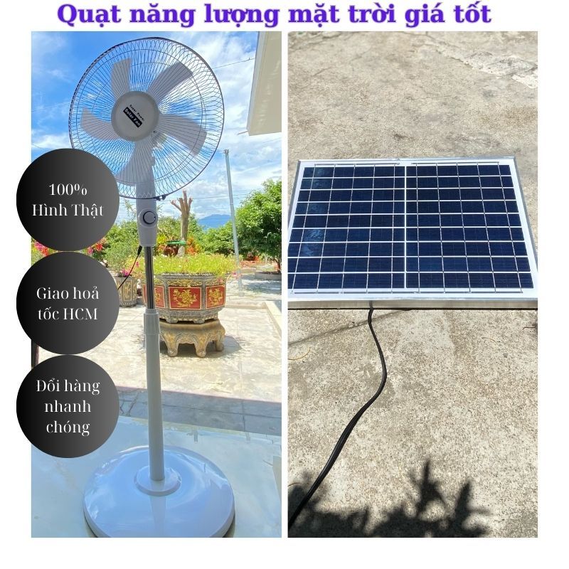 Quạt Năng Lượng Mặt Trời Quạt Tích điện Solar Fan Super Power Hiệu