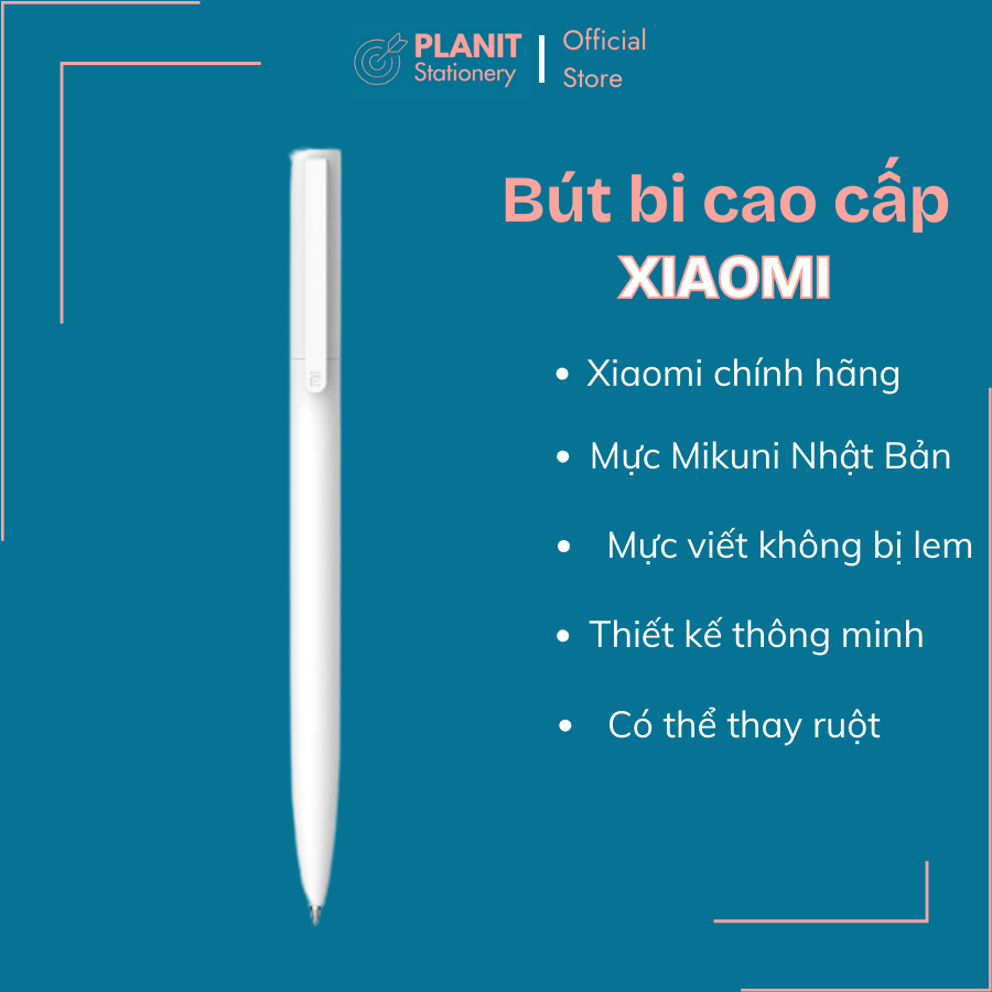 Bút Gel, Bút bi cao cấp XIAOMI trắng chính hãng (Mực đen) 0.5mm, mực ...