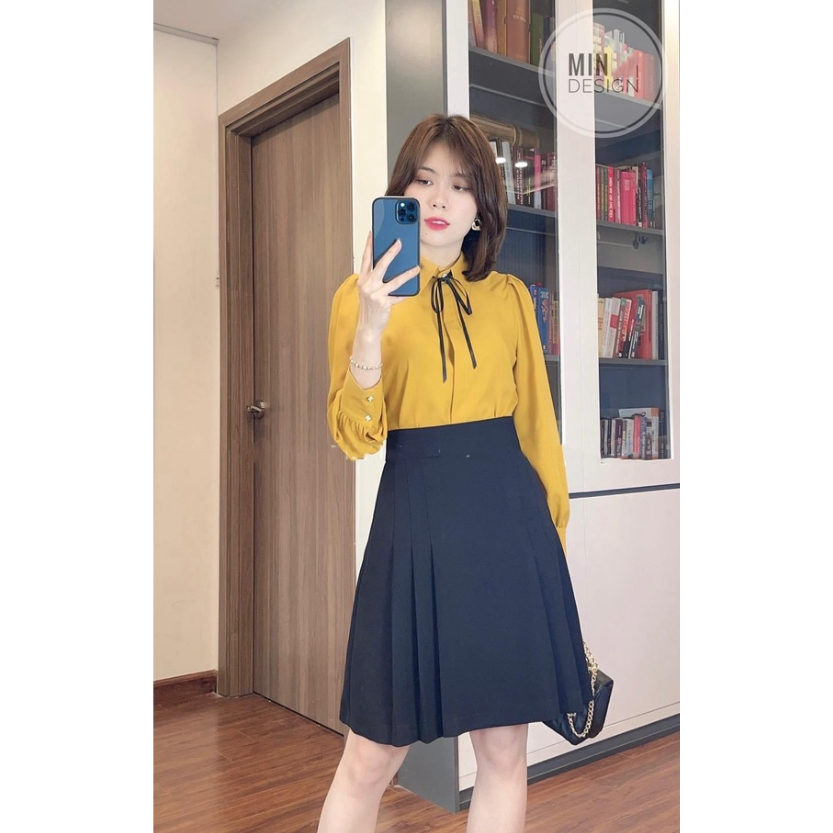 Chân Váy Chữ A Phong Cách Công Sở Tới Gối Dài 50cm_Chất liệu vitex (loại 1)_CV109