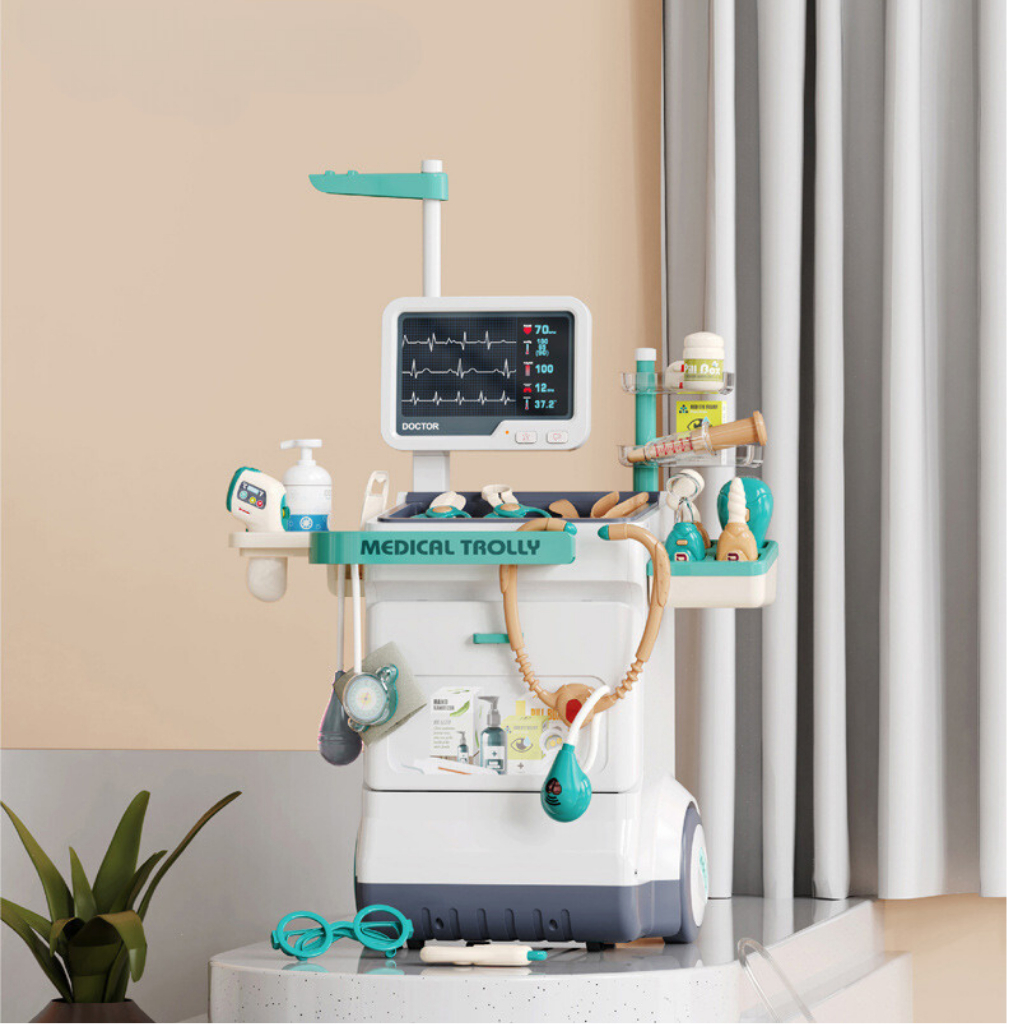 Đồ Chơi Bác Sĩ Cao Cấp Có Xe Đẩy Đóng Vai Bác Sĩ Cao 1m1 Nhựa ABS 26 Chi Tiết Cho Bé Gái Bé Trai- Đồ Chơi Cho Bé PUKAPI