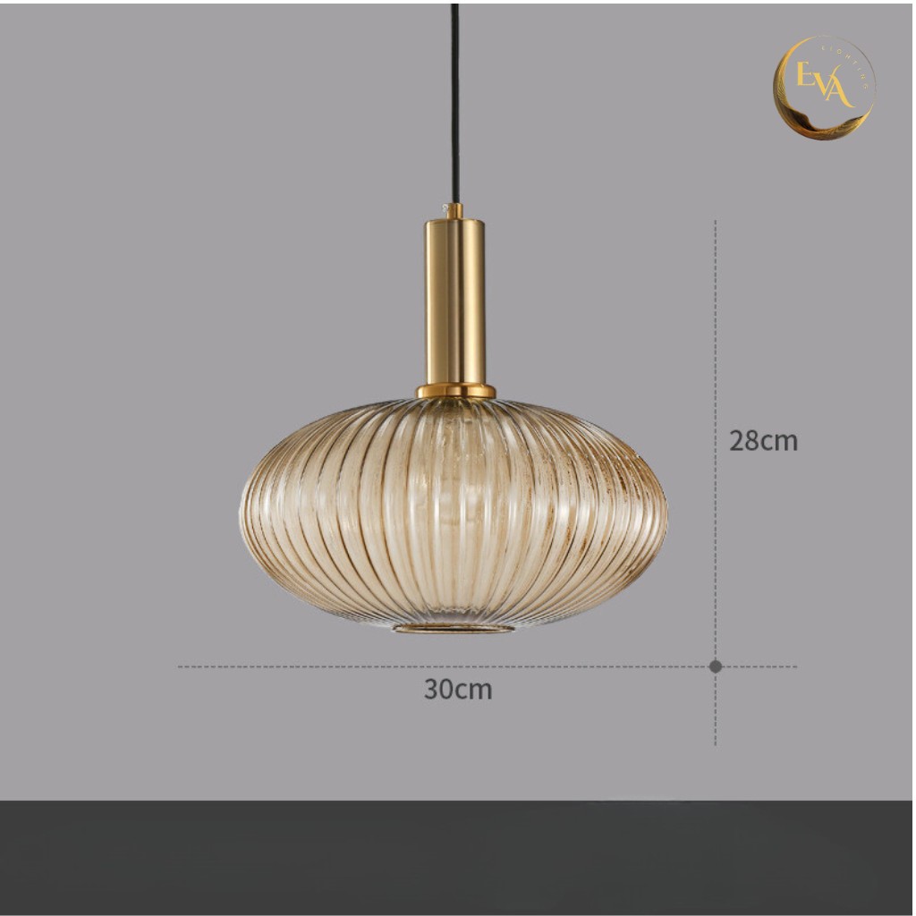Đèn thả thủy tinh EVA AP174, đui ống thả bàn ăn hiện đại bảo hành 12 tháng