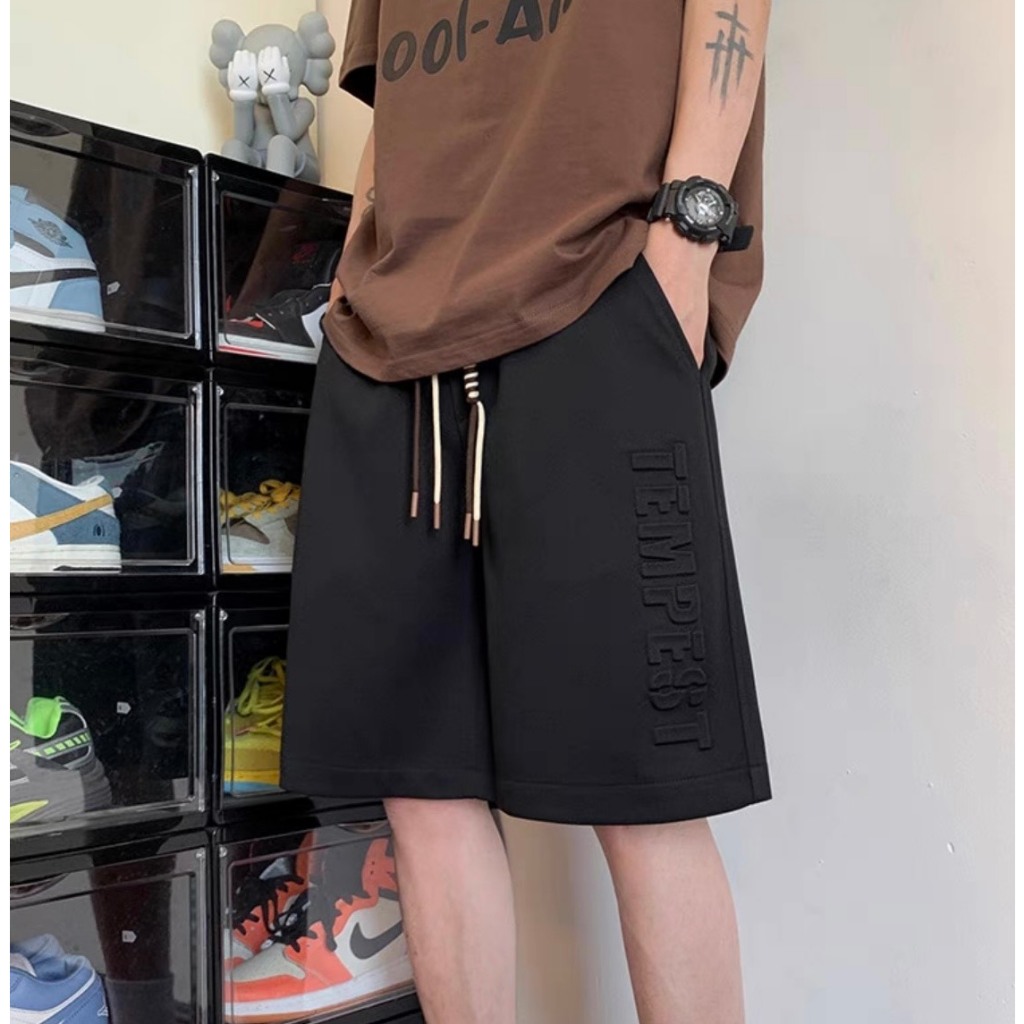 Ảnh Quần đùi nam nữ TEMPEST NAD Unisex Quần Short in chữ nổi chất vải cotton mặc thoáng mát thoải mái 3