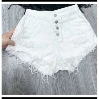 Quần Bò Ngắn Rách Quần Hot Pants Chữ A Học Sinh ỐNg RộNg Rộng Rãi Cạp Cao Cỡ Lớn Rộng Rãi SIÊU HOT