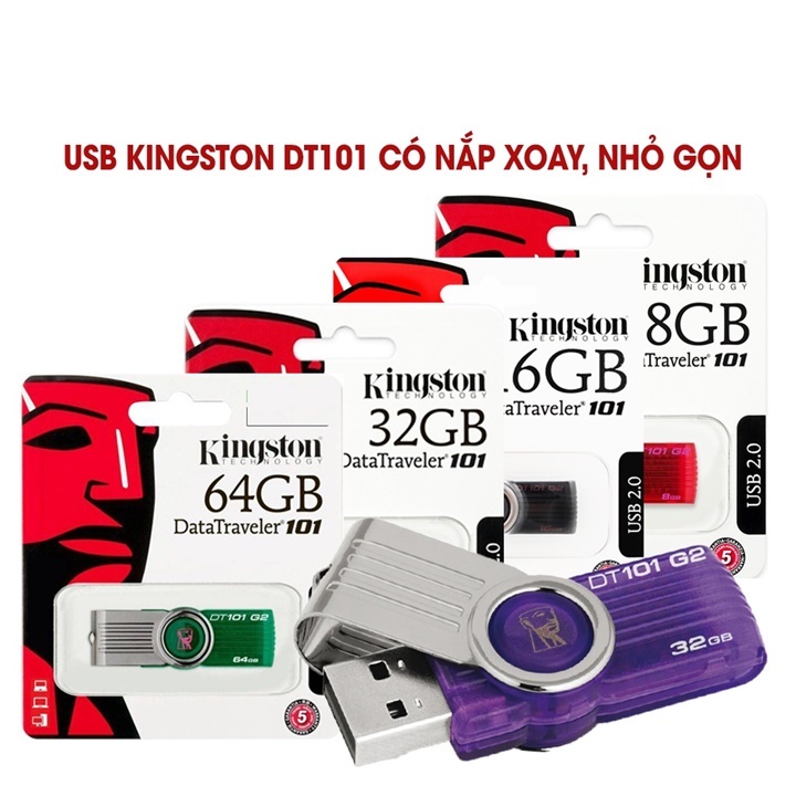 USB Kingston DataTraveler DT101 4GB /8GB/16GB /32GB/64G BH 24 tháng |  Shopee Việt Nam