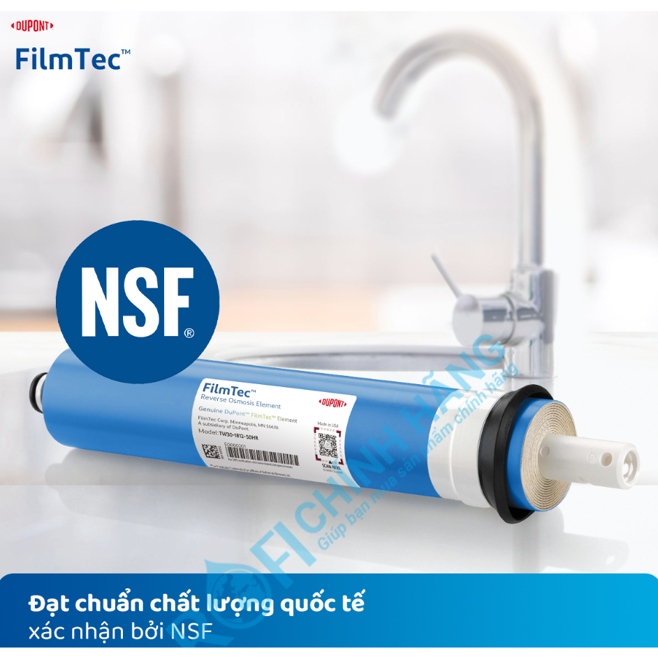 Màng RO Dupont KAROFI Công Suất 100GPD 20L/H Mã TW30-1812-100HR Màng Rời Có Vỏ Màng Bên Ngoài