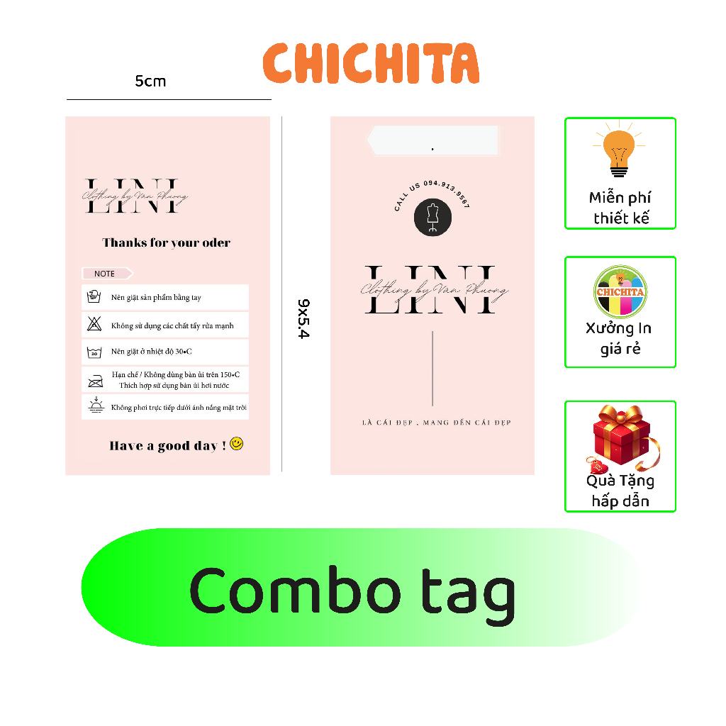 Chichita Combo tag treo