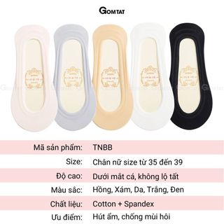 Combo 10 đôi tất lười nữ đi giày búp bê GOMTAT, chất liệu cotton cao cấp mềm mại êm chân - TNBB-CB10