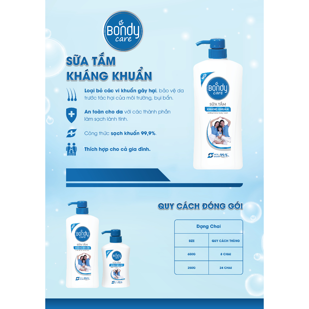 Ảnh Sữa tắm Bondy Care kháng khuẩn 650G, sữa tắm Bondy cho cả gia đìn hương thơm dịu nhẹ từ thiên nhiên Z0802 LIxco Việt Nam 2