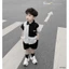 Set somi đũi kẻ phối quần short bé trai (9-25kg)