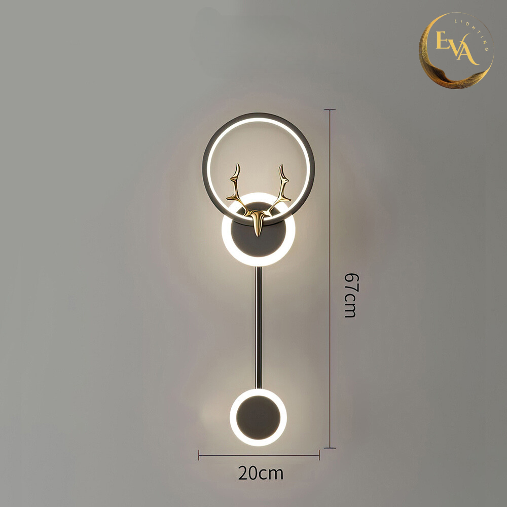 Đèn gắn tường LED Eva C03 3 chế độ ánh sáng sừng hươu D200*H670mm bảo hành 24 tháng