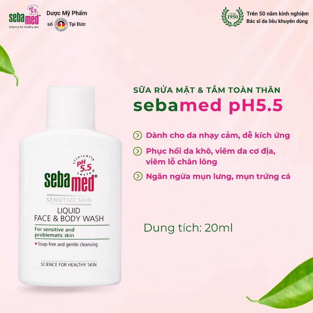 Ảnh Sữa Rửa Mặt Và Tắm Toàn Thân Sebamed Face & Body Wash pH5.5 1