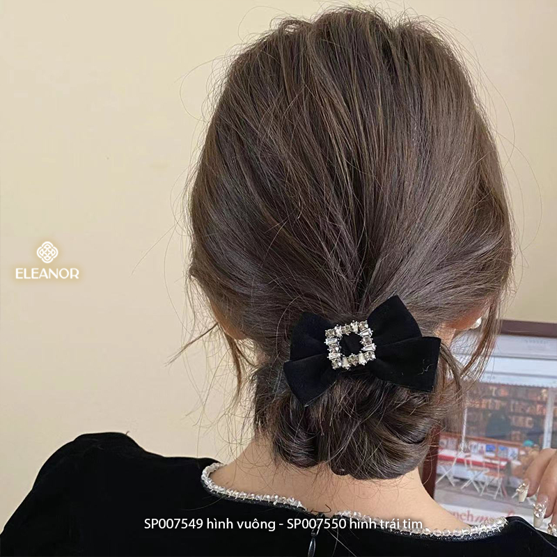 Dây buộc tóc nữ Eleanor Accessories hình nơ phối ngọc trai nhân tạo phụ kiện tóc dây cột tóc 7549
