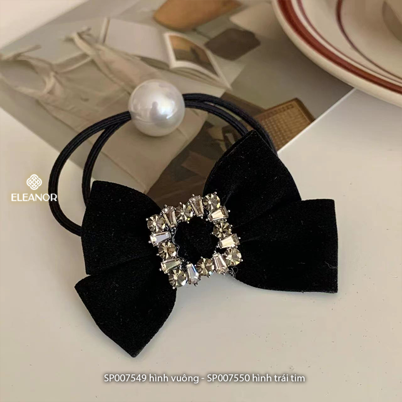 Dây buộc tóc nữ Eleanor Accessories hình nơ phối ngọc trai nhân tạo phụ kiện tóc dây cột tóc 7549