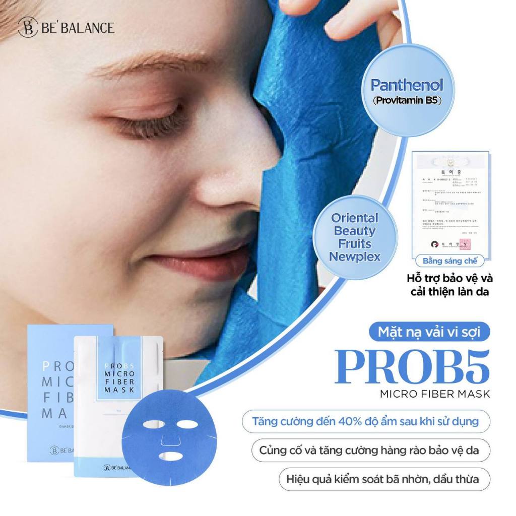 Ảnh Mặt Nạ Vải Vi Sợi Be'Balance PRO B5 MICRO FIBER MASK 3in1 Làm Đẹp Da 1 hộp 10 miếng 3