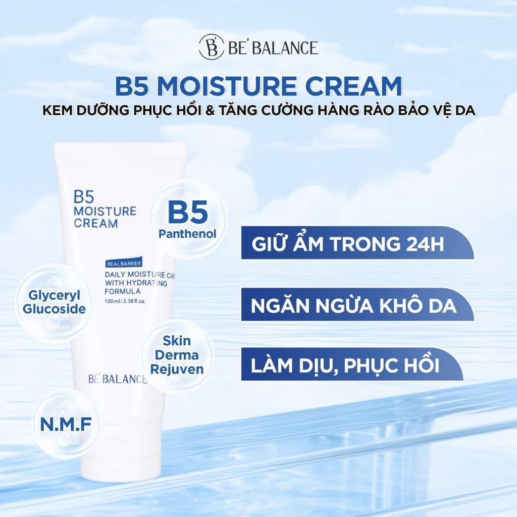 Ảnh Kem Dưỡng Ẩm Chuyên Sâu Be'Balance B5 Moisture Cream giúp Cấp Ẩm Phục Hồi và Bảo Vệ Da 100ml 4
