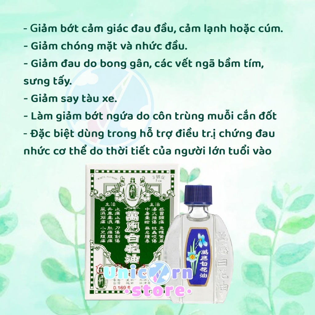 Dầu Gió Hoa Trắng Bạch Hoa Đài Loan The White Flower Embrocation Pak Fah Yeow