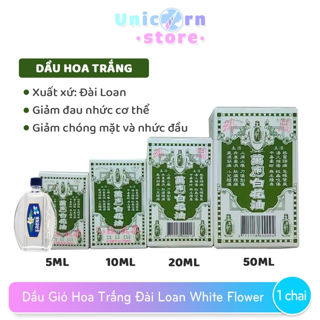 Dầu Gió Hoa Trắng Bạch Hoa Đài Loan The White Flower Embrocation Pak Fah Yeow