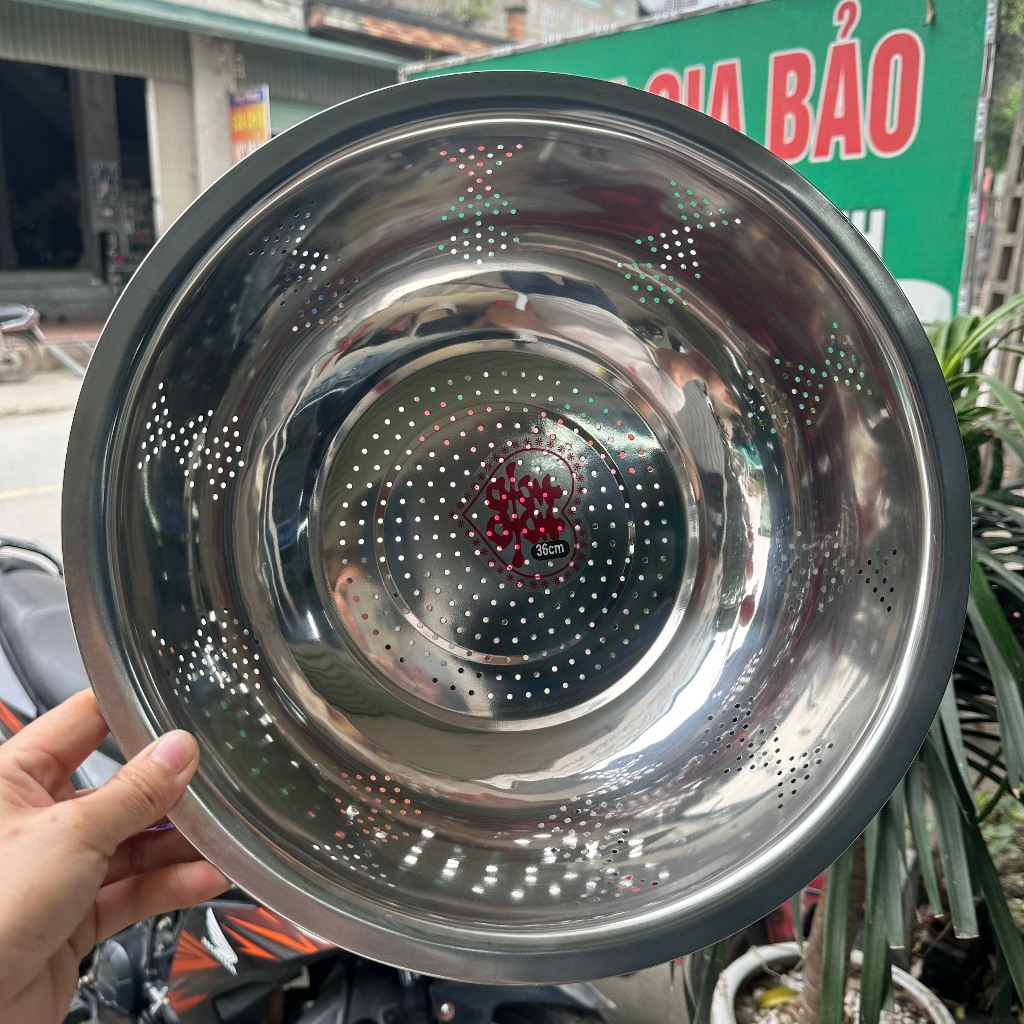 chậu thủng Inox- rổ Rá Inox Rửa Rau Củ Quả, Đựng Đồ Chiên RánTiện Lợi ...