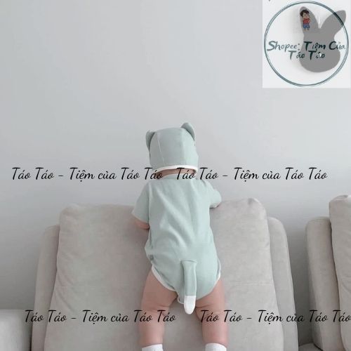 ̣̣(HÀNG CÓ SẴN ) Set bodysuit MÈO XANH, MÈO HỒNG có đuôi kèm mũ, tặng tất trắng cover Hàn cho bé 5-13kg
