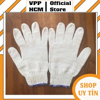 [Hỏa Tốc] 10 đôi găng tay len kem trắng ngà Hàng dày dặn, len tốt- Bao tay bảo hộ lao động giá rẻ TPHCM