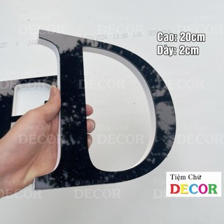 Chữ Nổi Đen Gương 20cm T2 In Hoa Dán Tường Trang Trí Shop - Chữ Decor Biển quảng cáo Chất Liệu Fomex Alu