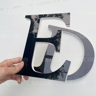 Chữ Nổi Đen Gương 20cm T2 In Hoa Dán Tường Trang Trí Shop - Chữ Decor Biển quảng cáo Chất Liệu Fomex Alu