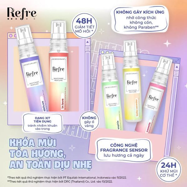 Xịt Khử Mùi Refre Whitening Perfume 30ml