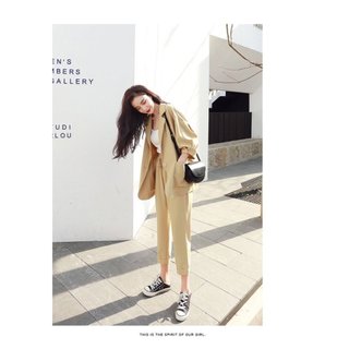 Set áo blazer phối quần baggy sắn gấu 3 màu A2178