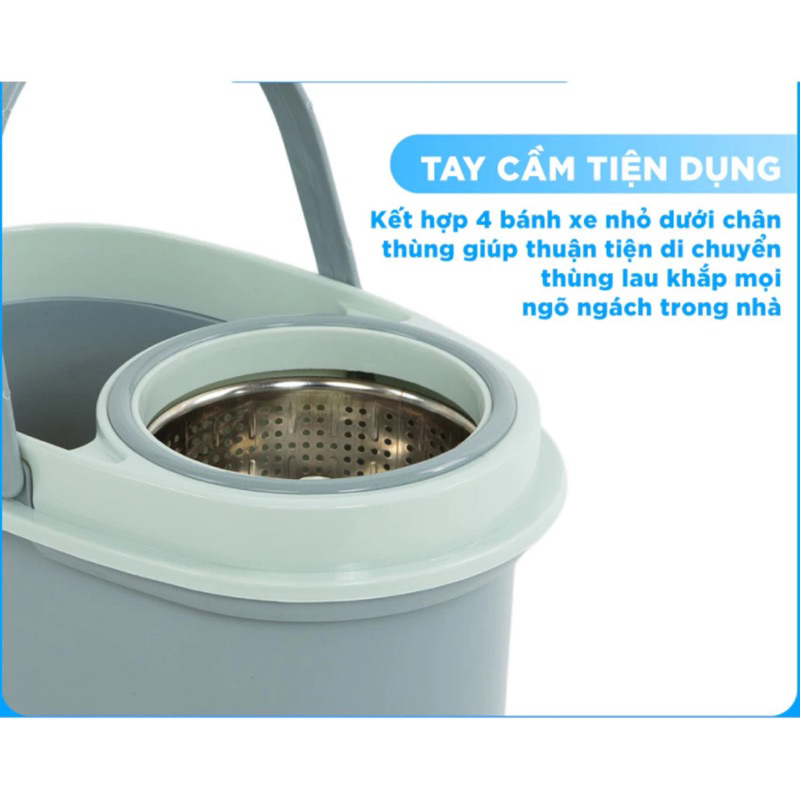 Bộ lau nhà lồng inox cao cấp Vinasu VNS 177